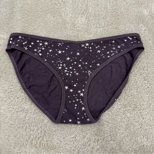 NWT victoria’s secret pink silver stars bikini panties size extra large